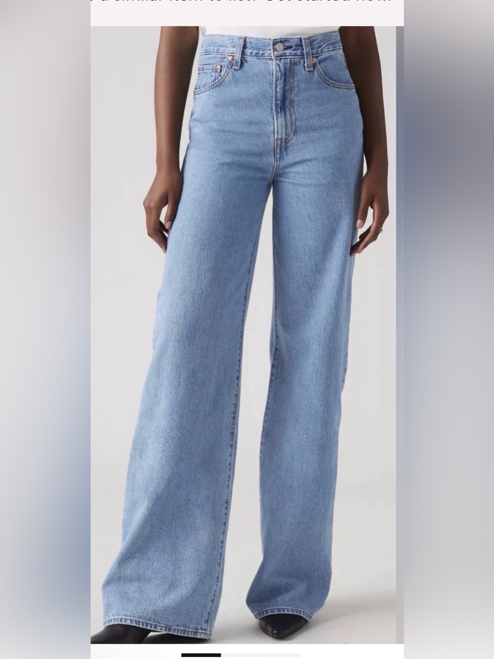 Levi’s premium ribcage wide leg High-Rise Jeans in Light Blue 28 x 34